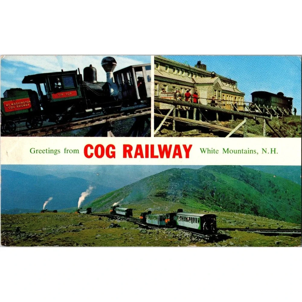 Vintage Mt. Washington Cog Railway Postcard New Panoramic Coach‎ 1972